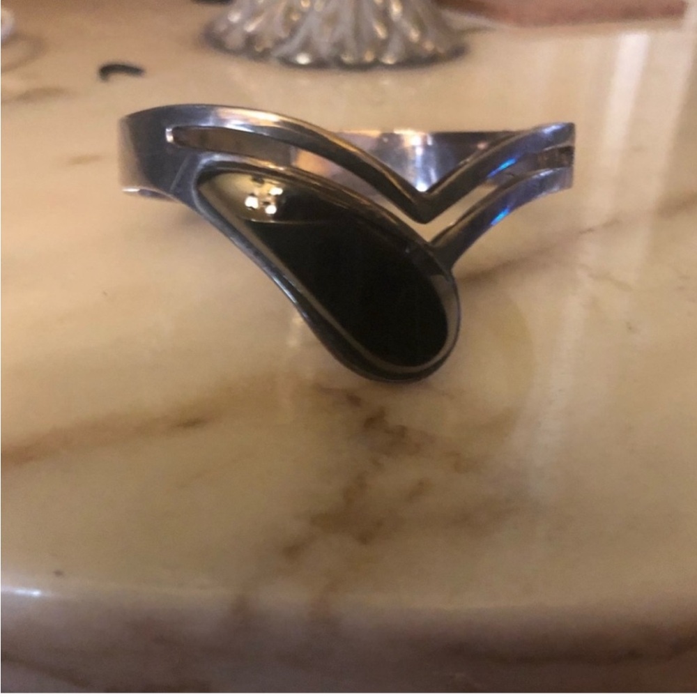 Silver 950 Mexico Bracelet Onyx Gorgeous Artistic Look Bracelet Fashion Forward